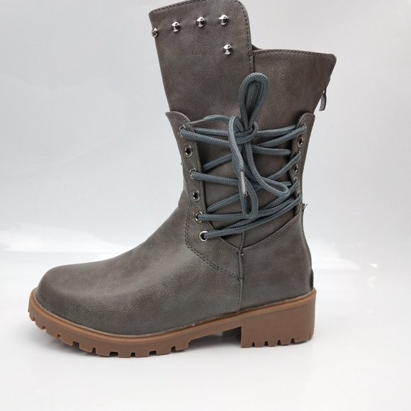 Studded Low Heel Rider Boots - Picture 2 of 6